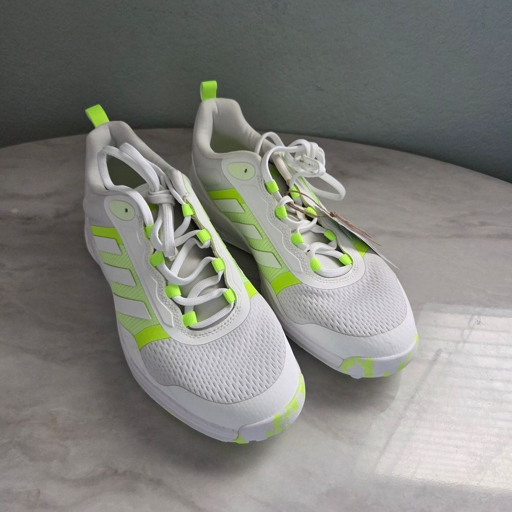Adidas White and Neon Green Sneakers Golf Shoes